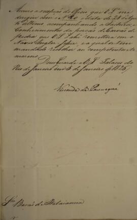 Despacho datado de 5 de janeiro de 1826 em que Francisco Vilela Barbosa (1769-1846), Visconde e M...