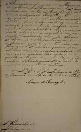 Despacho datado de 14 de outubro de 1826 em que Francisco Vilela Barbosa (1769-1846), Visconde e ...