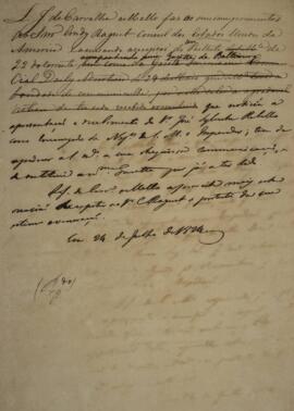 Nota Diplomática original enviada por Luís José de Carvalho e Melo (1764-1826), Visconde da Cacho...