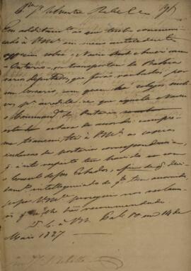 Minuta de despacho enviado para José Silvestre Rebello (1777 - 1844), com data de 14 de maio de 1...