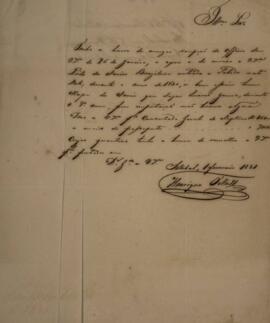 Cópia de ofício escrito por Henrique O’Neill (s.d.), com data de 1 de fevereiro de 1831, remetend...