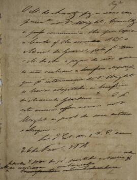 Minuta de Nota Diplomática enviada por João Carlos Augusto de Oyenhausen-Gravenburg (1776-1838), ...