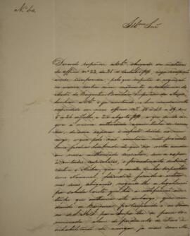 Cópia de ofício n.60 escrito por Antônio Joaquim Pereira de Faria (s.d.), para Vicente Ferreira d...