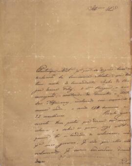 Aviso com data de 5 de março de 1839  em que Joaquim Antônio Pereira da Cunha comunica ao conselh...