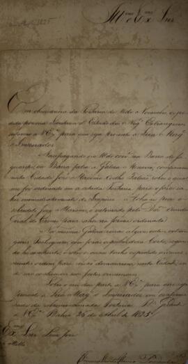 Ofício original enviado por Francisco Vicente Viana (1754-1828), Barão do Rio de Contas, para Lui...
