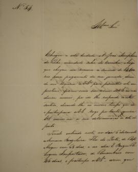 Cópia de ofício n.54 escrito por Antônio Joaquim Pereira de Faria (s.d.), para Vicente Ferreira d...