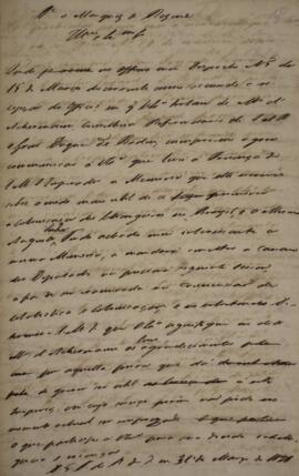 Minuta de despacho com data de 31 de março de 1828 em que autor não identificado comunica a Antôn...