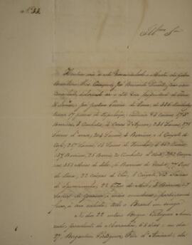 Cópia de ofício n.33 escrito por Antônio Joaquim Pereira de Faria (s.d.), para Vicente Ferreira d...