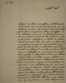 Cópia de ofício n.63 escrito por Antônio Joaquim Pereira de Faria (s.d.), para Vicente Ferreira d...