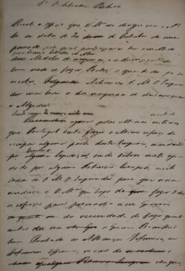 Minuta de despacho enviado para José Silvestre Rebello (1777 - 1844), com data de 28 de fevereiro...