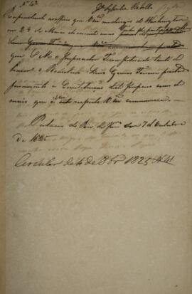 Minuta de despacho n.42 enviado para José Silvestre Rebello (1777 - 1844), com data de 7 de outub...