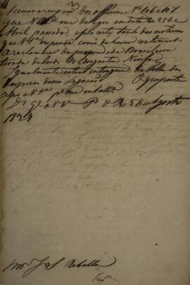 Minuta de despacho n. 14 enviado para José Silvestre Rebello (1777 - 1844), com data de 05 de ago...