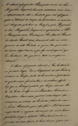 Cópia de nota diplomática de 18 de outubro de 1825, destinada a Charles Stuart (1779-1845), Minis...