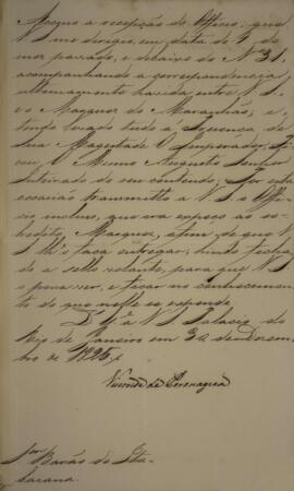 Despacho datado de 30 de dezembro de 1825 em que Francisco Vilela Barbosa (1769-1846), Visconde e...