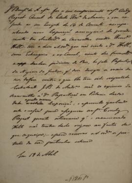 Minuta de Nota Diplomática enviado por José Bonifácio de Andrada e Silva (1763-1838) para Condy R...