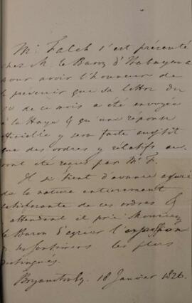 Nota Diplomática original enviada pelo Sr. Falch para Manuel Rodrigues Gameiro Pessoa (s.d.-1846)...