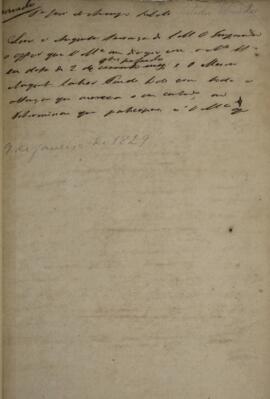 Minuta de despacho enviado por Luiz José de Carvalho e Mello (1764-1826), Visconde de Cachoeira, ...