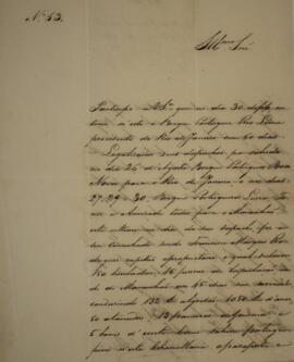 Cópia de ofício n.53 escrito por Antônio Joaquim Pereira de Faria (s.d.), para Vicente Ferreira d...