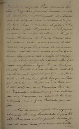 Cópia de nota diplomática de 18 de outubro de 1825, enviada pelo Visconde de Santo Amaro (1767-18...