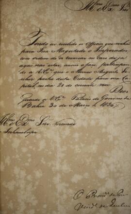 Ofício enviado por João Severiano Maciel da Costa (1769-1833), Marquês de Queluz, para Antônio Lu...