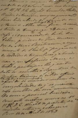 Minuta de Nota Diplomática enviada para William Henry DeCourcy Wright (1895-1864), com data de 14...