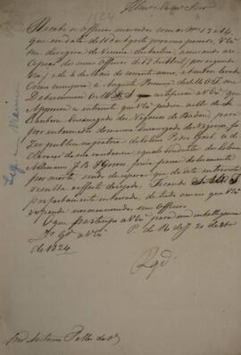 Despacho de 20 de setembro de 1824 para a legação brasileira em Viena, direcionada a Antônio Tele...