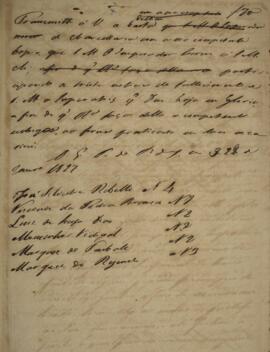 Minuta de despacho enviado para José Silvestre Rebello (1777 - 1844), com data de 2 de janeiro de...