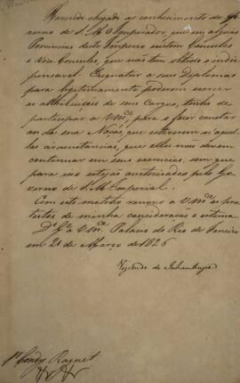 Minuta de Nota Diplomática enviada por Antônio Luiz Pereira da Cunha (1760-1837), Visconde de Inh...