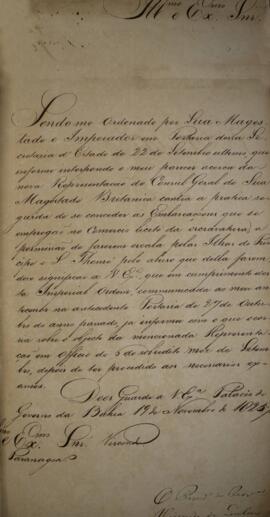 Ofício enviado por João Severiano Maciel da Costa (1769-1833), Marquês de Queluz, para Francisco ...