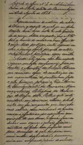 Cópia de despacho enviado por Antônio José Falcão da Frota (1780-1848), para Luís José de Carvalh...