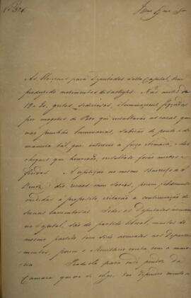 Ofício original enviado por Domingos Borges de Barros (1780-1855), Visconde da Pedra Branca, para...