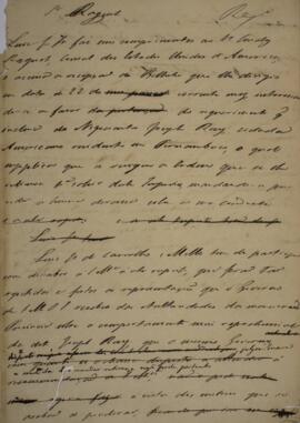 Minuta de Nota Diplomática enviada por Luís José de Carvalho e Melo (1764-1826), Visconde da Cach...