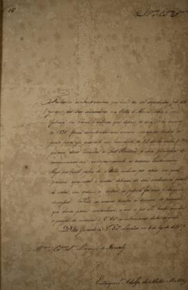 Cópia de ofício n° 16 enviado por Eustáquio Adolfo de Mello Mattos (1795-s.d.), para João Carlos ...