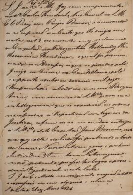 Minuta de nota diplomática assinada por Luiz José Carvalho de Mello (1764-1826) para Carlos Heind...