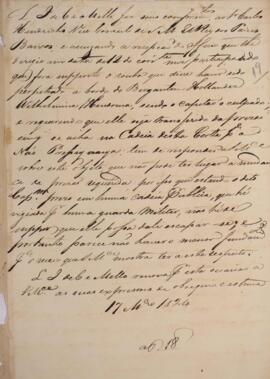 Minuta de nota diplomática assinada por Luiz José Carvalho de Mello (1764-1826) para Carlos Hindr...