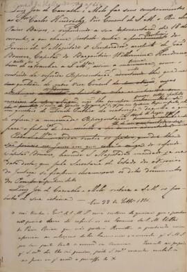 Minuta de nota diplomática assinada por Luiz José Carvalho de Mello (1764-1826) para Carlos Heind...