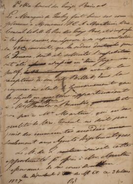 Minuta de nota diplomática assinada por João Severiano Maciel da Costa (1769-1833), Marquês de Qu...