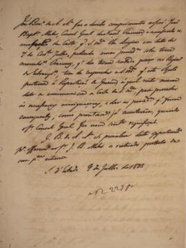 Minuta de nota diplomática escrita em nome de José Bonifácio de Andrada e Silva (1763-1838), Mini...