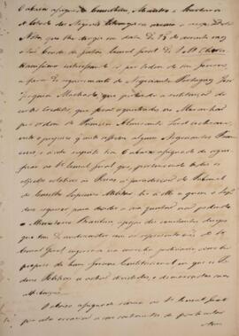 Minuta de nota diplomática enviado em nome de Luiz José de Carvalho e Mello (1764-1826), Ministro...