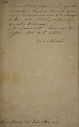 Cópia de despacho n° 170 enviado por Antônio Luiz Pereira da Cunha (1760-1837), Visconde de Inham...