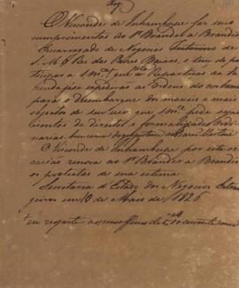 Minuta de nota diplomática assinada por Antônio Luiz Pereira da Cunha (1760-1837), Visconde de In...