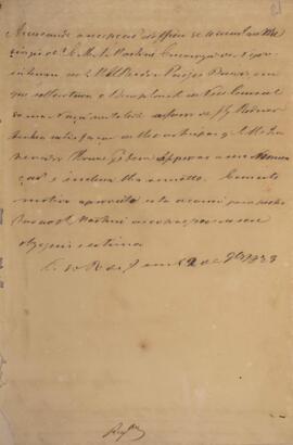 Minuta de nota diplomática endereçada a M. A. Martini (s.d.), com data de 12 de novembro de 1829,...