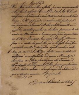 Minuta de nota diplomática enviado em nome de Luiz José de Carvalho e Mello (1764-1826), Ministro...