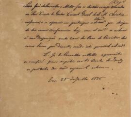 Minuta de nota diplomática enviado em nome de Luiz José de Carvalho e Mello (1764-1826), Ministro...