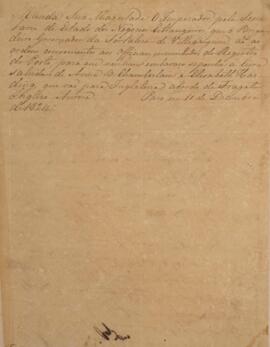 Minuta de nota diplomática enviada para Jacques-Marie Aymard (s.d.-1837), Conde de Gestas e cônsu...