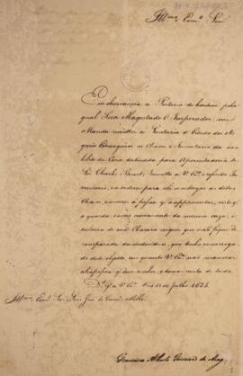 Ofício original enviado por Francisco Alberto Teixeira de Aragão (1788-1847) para Luiz José de Ca...