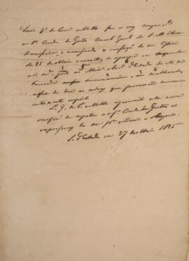 Minuta de nota diplomática enviado em nome de Luiz José de Carvalho e Mello (1764-1826), Ministro...