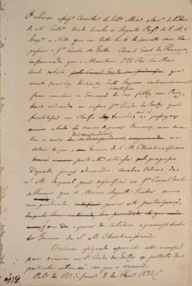 Minuta de nota diplomática enviado no nome de Luiz José de Carvalho e Mello (1764-1826), Ministro...