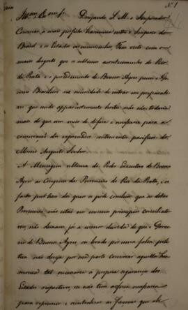 Cópia de nota diplomática enviada por Luis José de Carvalho e Mello (1764-1826), Visconde da Cach...