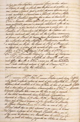 Cópia de ofício enviado por  Domingos Borges de Barros (1780 – 1855), Visconde de Pedra Branca, r...